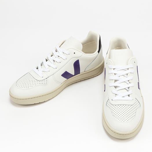 【VEJA】V-10 Leather｜Extra White Purple Black VEJA V-10 Leather Extra White Purple Black Trainers