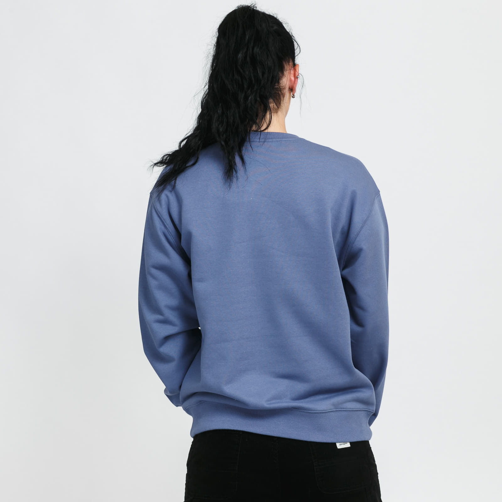 Puloverji Carhartt WIP W' Script Embroidery Sweat Icesheet/ White