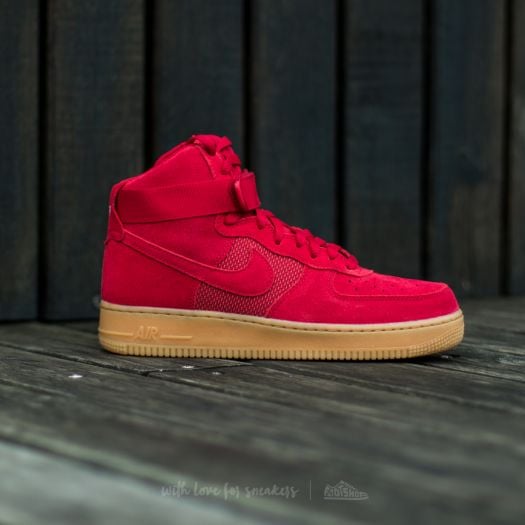 All red nike air force 1 lv8 high tops on sale