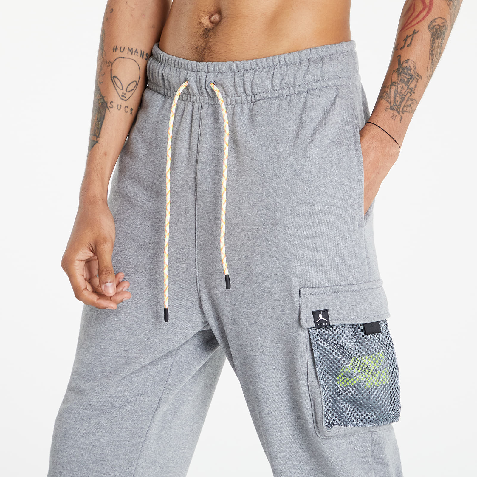 Pantaloni și blugi Jordan Jumpman Fleece Pant Carbon Heather/ Volt