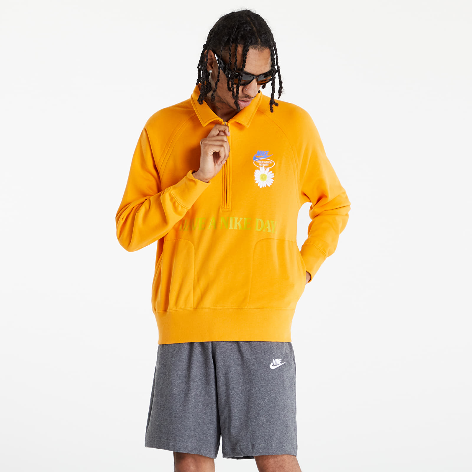 Hoodies and sweatshirts Nike Sportswear Hbr S Long Sleeve Midlayer Top Kumquat Medium Blue Footshop