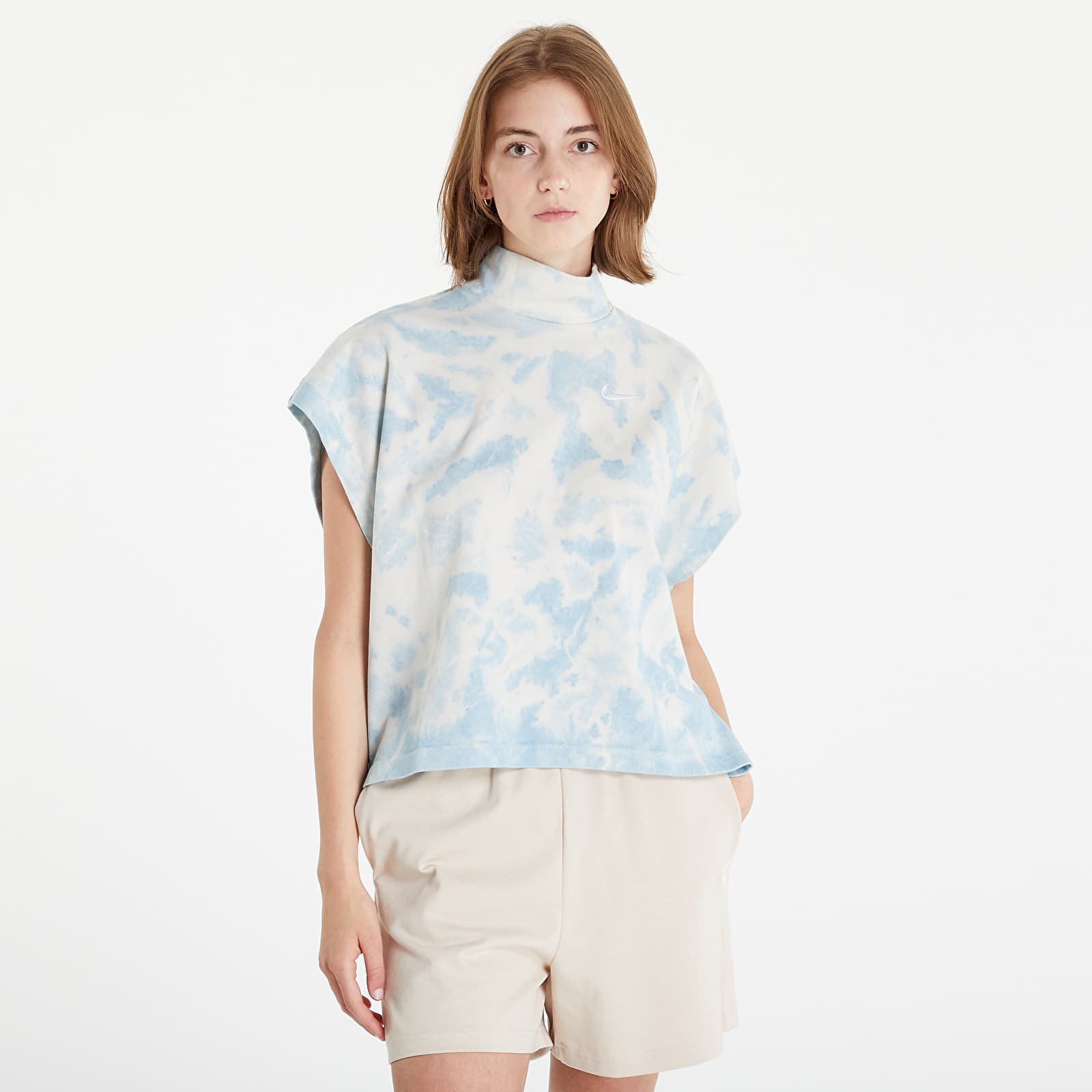Felsők Nike NSW Wash Jersey Top Worn Blue/ White