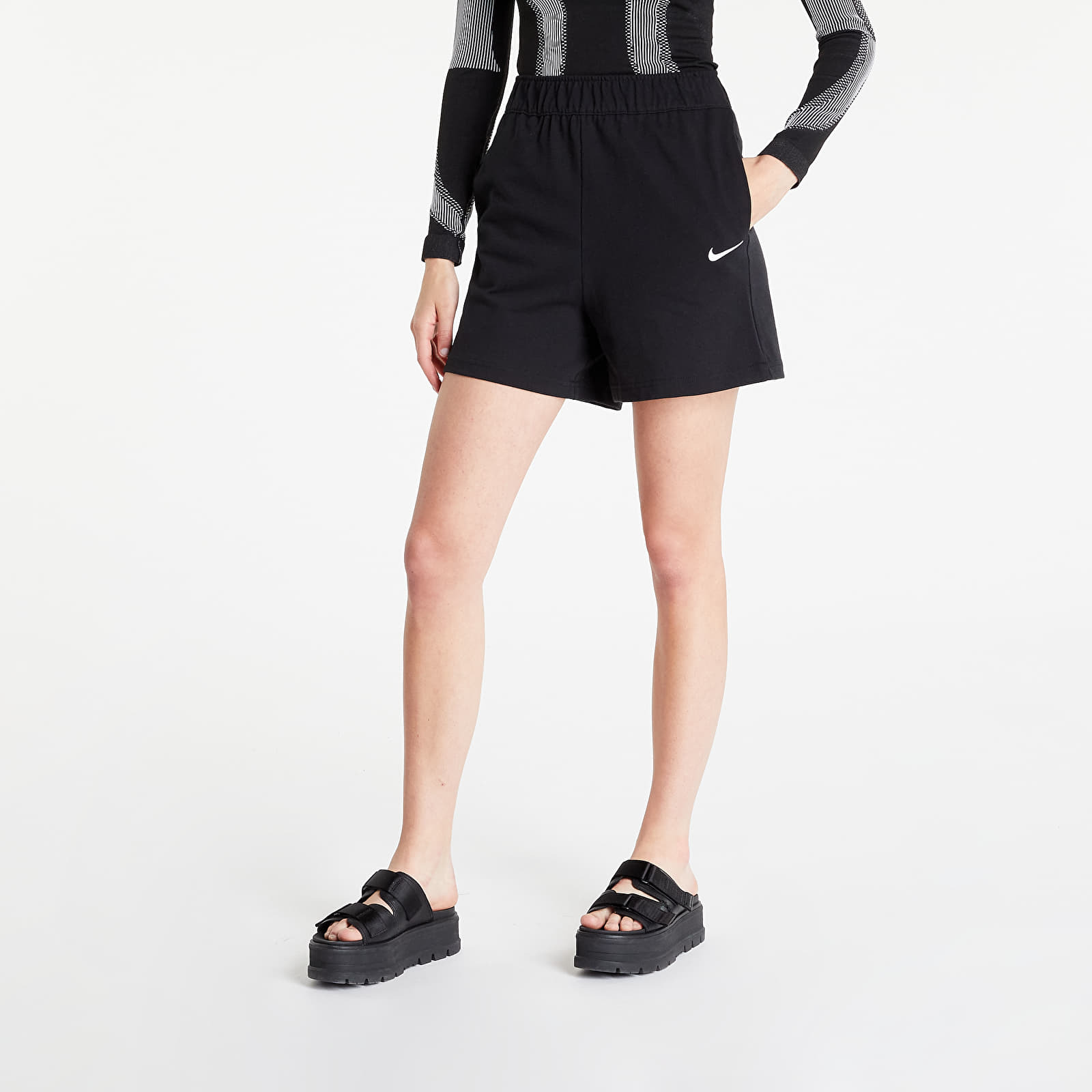 Levně Nike Sportswear Jersey Shorts Black/ White