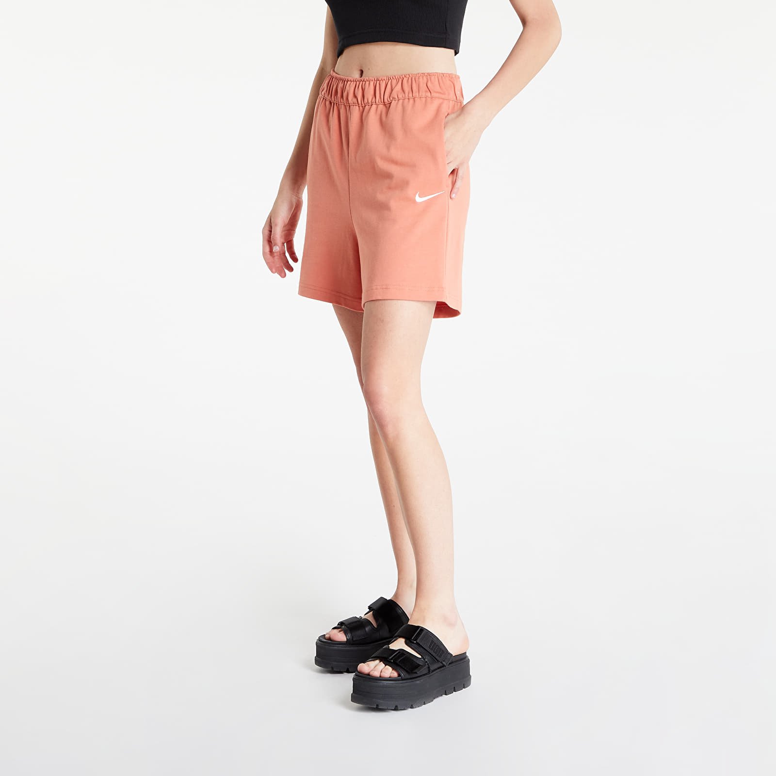 Kraťasy Nike Sportswear Jersey Shorts Madder Root/ White