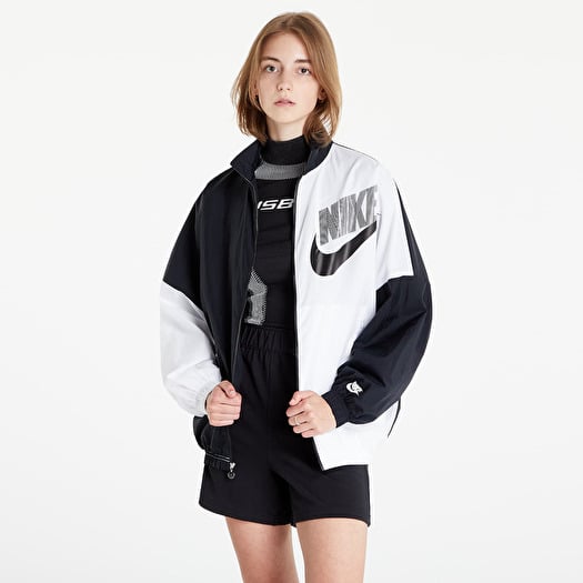 Nike women's sportswear woven jacket - black/white outlet