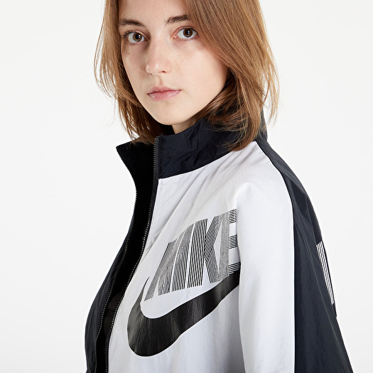 Women's sportswear woven jacket - black/white cheap