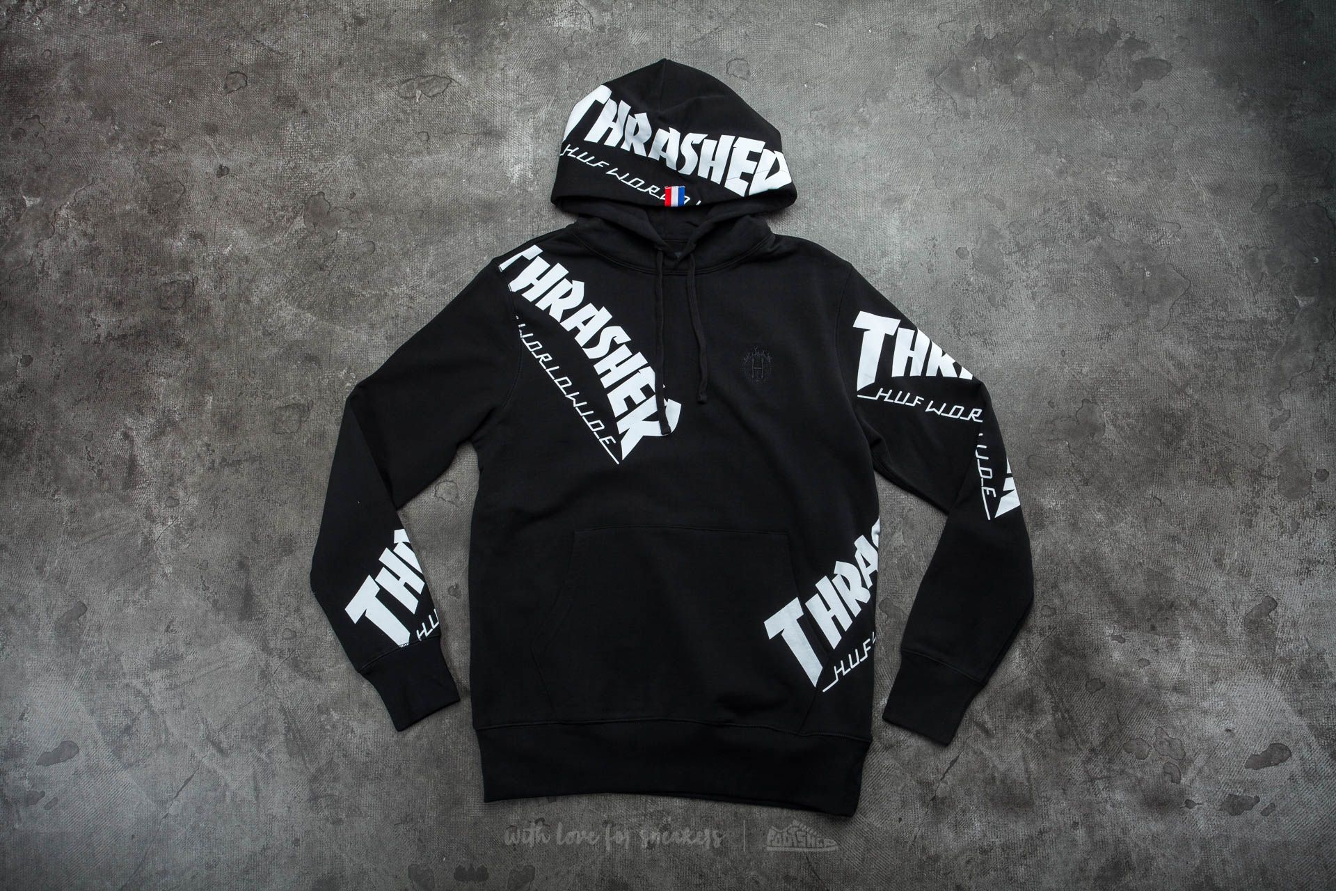 Huf x thrasher tour de stoops all over hoodie deals