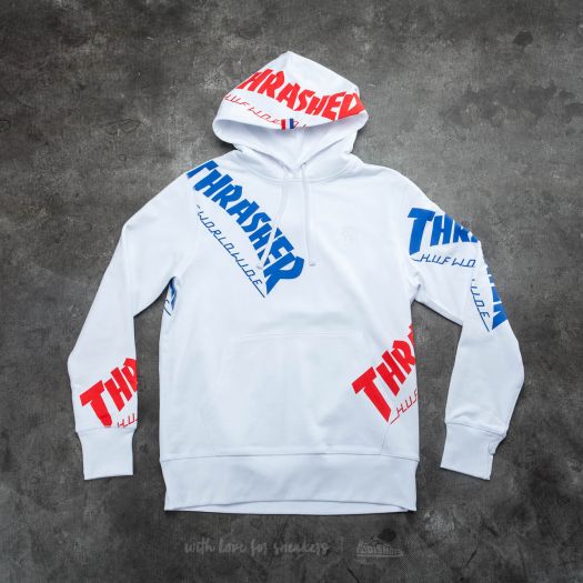 Sweatshirts HUF x Thrasher Tour De Stoops Allover Hood White
