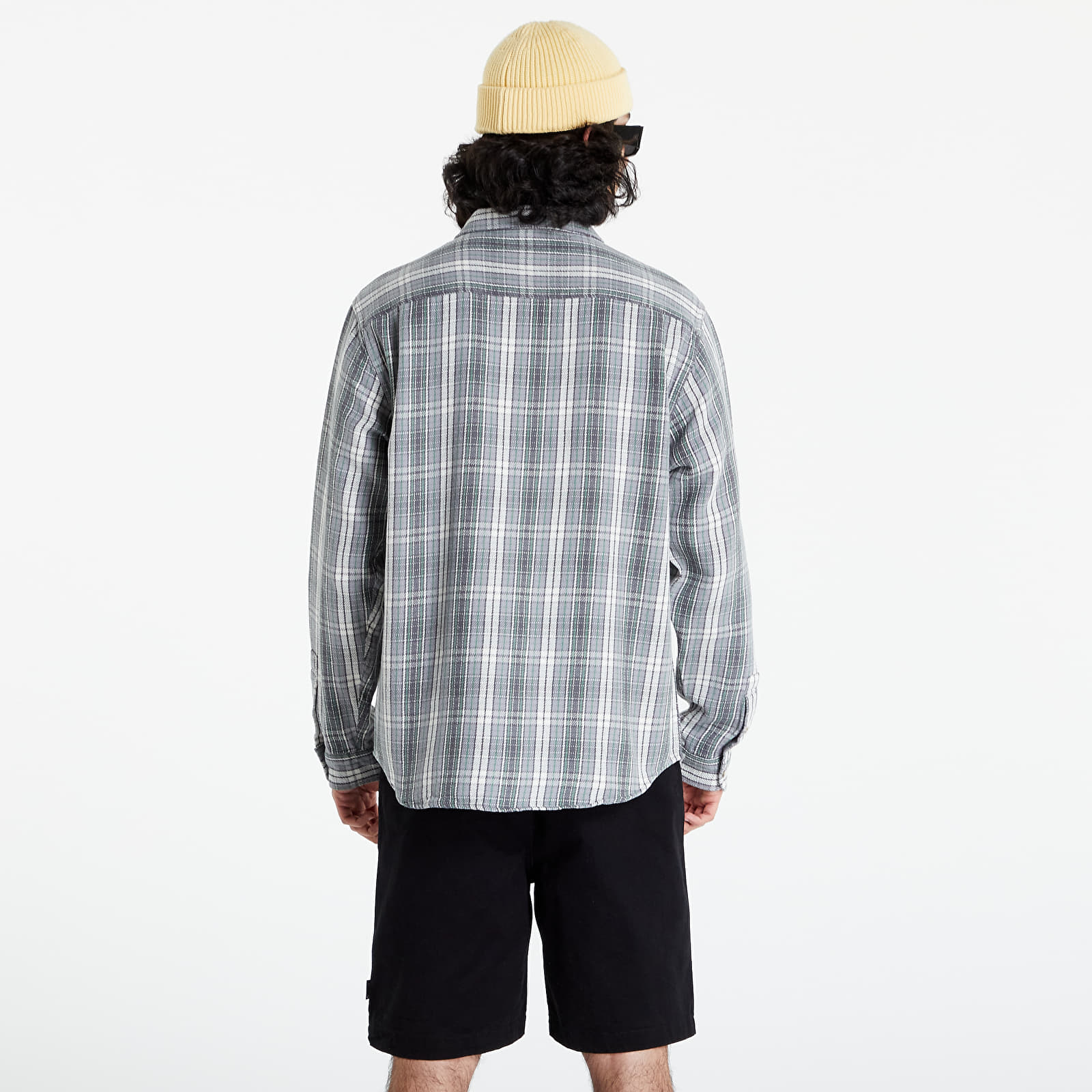 Stussy beach discount plaid shirt charcoal