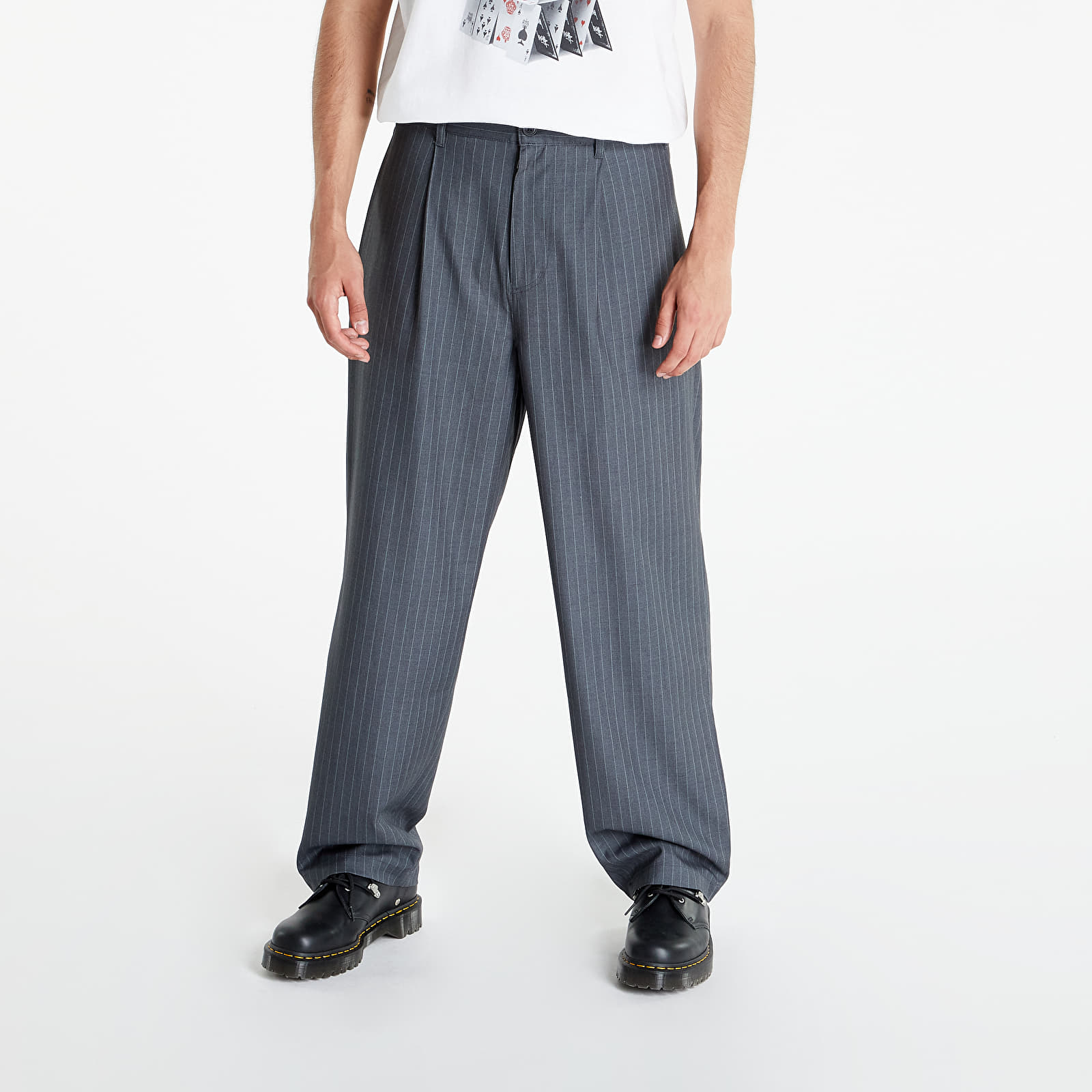 Pants and jeans Stüssy Striped Volume Pleated Trouser Grey | Footshop