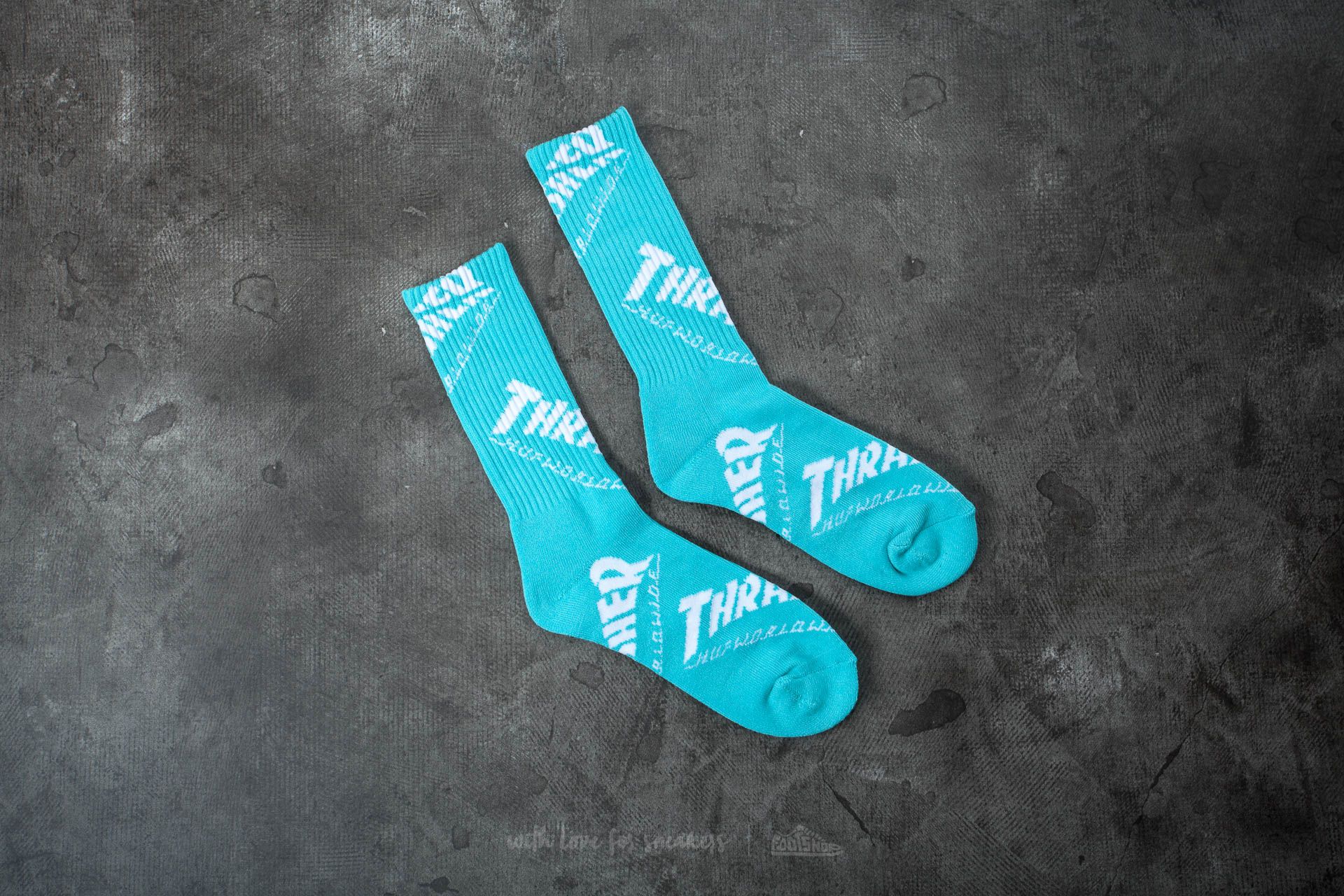 Socks HUF x Thrasher Tour De Stoops Crew Sock Mint