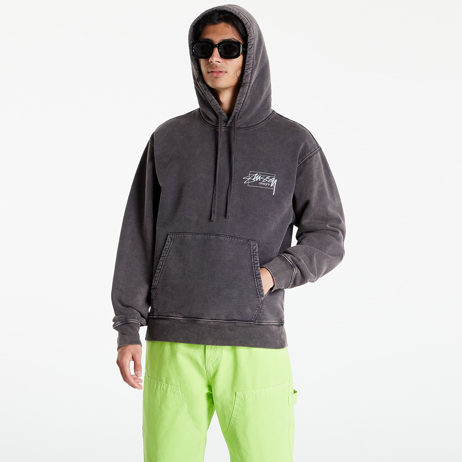 Mikiny Stüssy Dyed Stussy Designs Hood Black