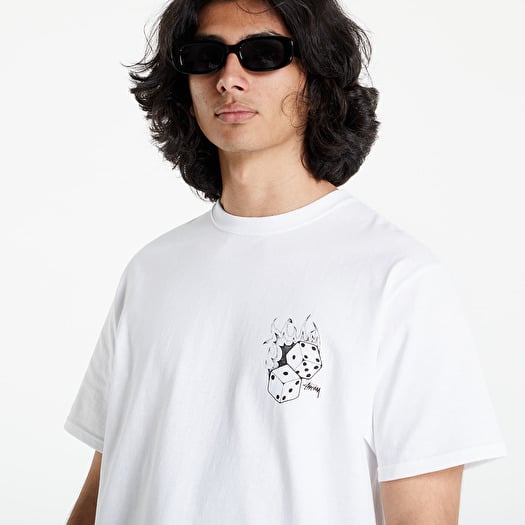 STUSSY 80s DICE TEE WHITE T-shirts Stüssy Fuzzy Dice Tee White | Footshop