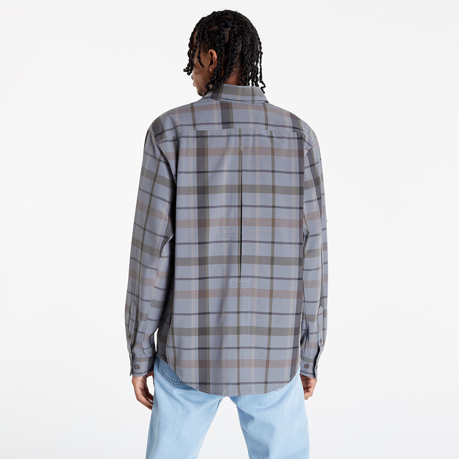 Košile Nike ACG Dri-FIT UV 'Devastation Trail' Men´s Checked Top Smoke Grey/ Ironstone/ Summit White