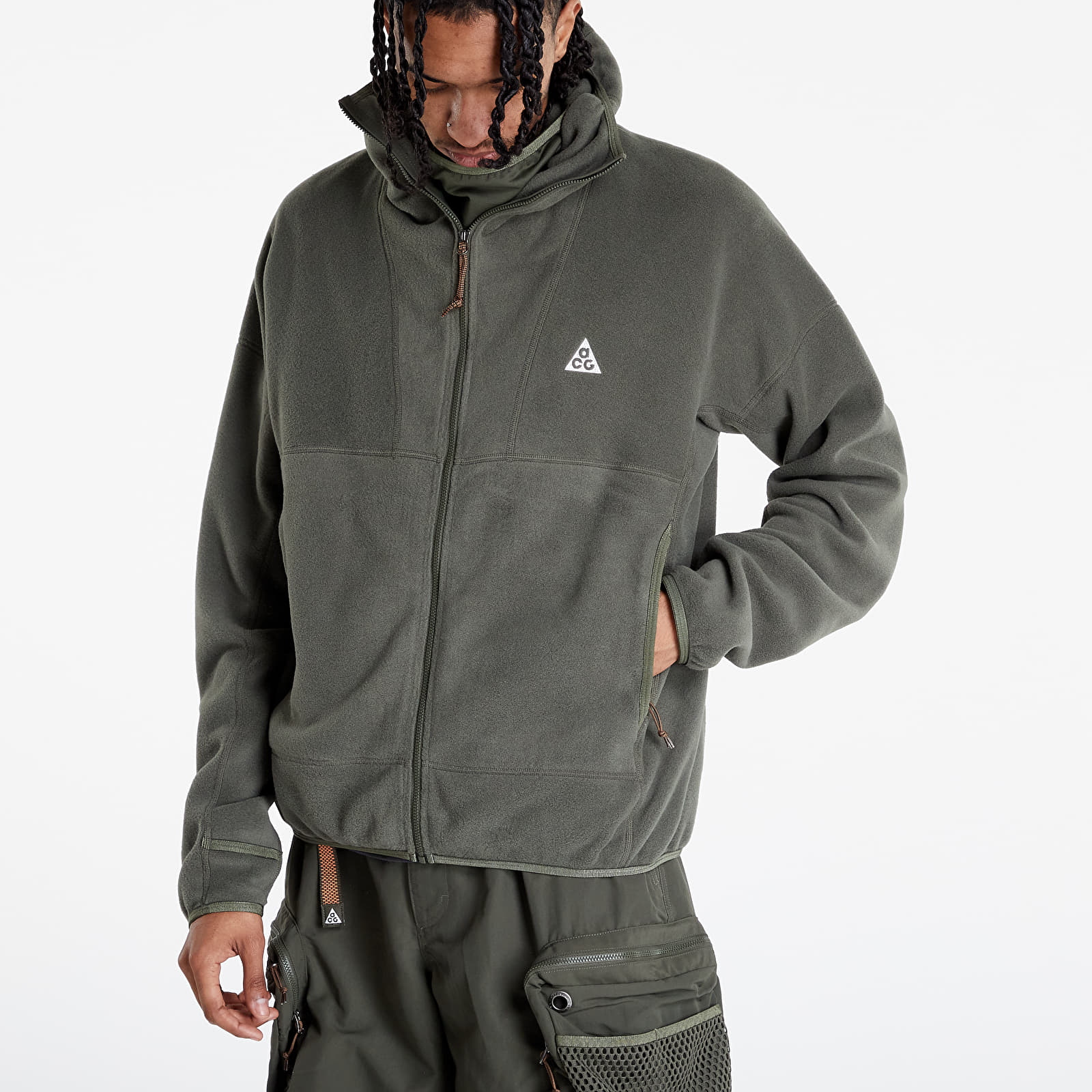 Dukserice Nike Therma-FIT ACG 'Wolf Tree' Cargo Khaki/ Summit White