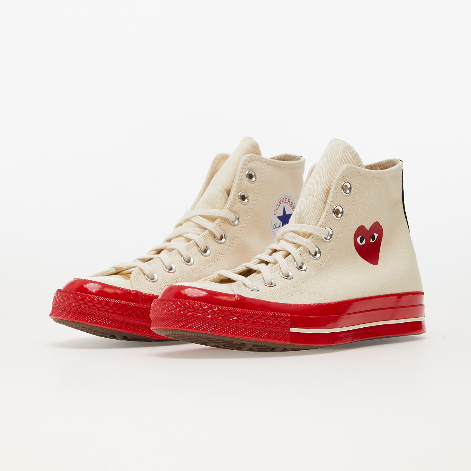 Men s shoes Converse x Comme des Garcons PLAY Chuck Taylor 70 Hi Top Red Sole White Footshop