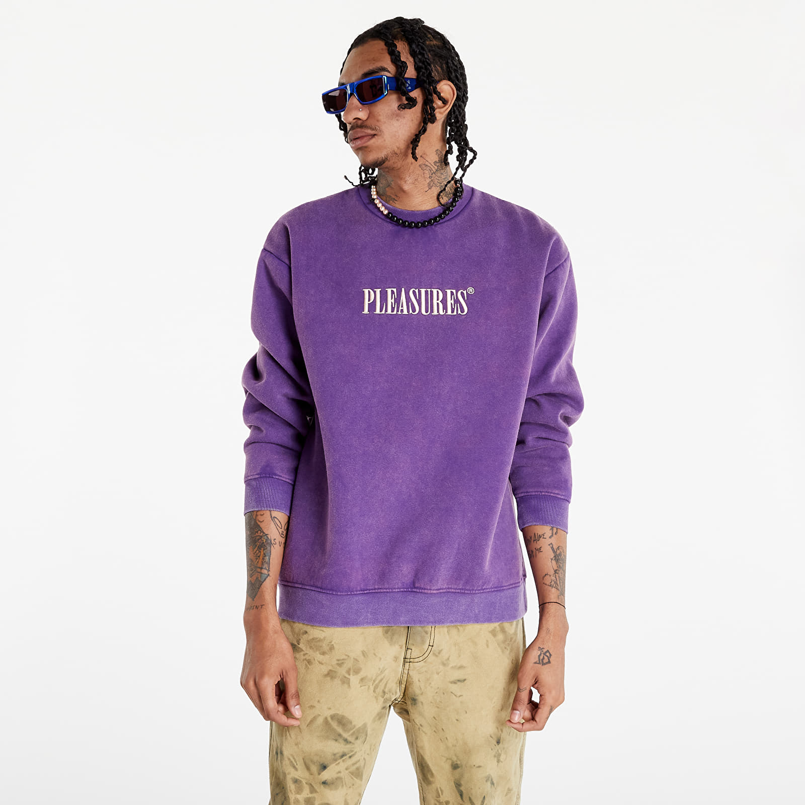 Pleasures balance embroidered premium crewneck on sale