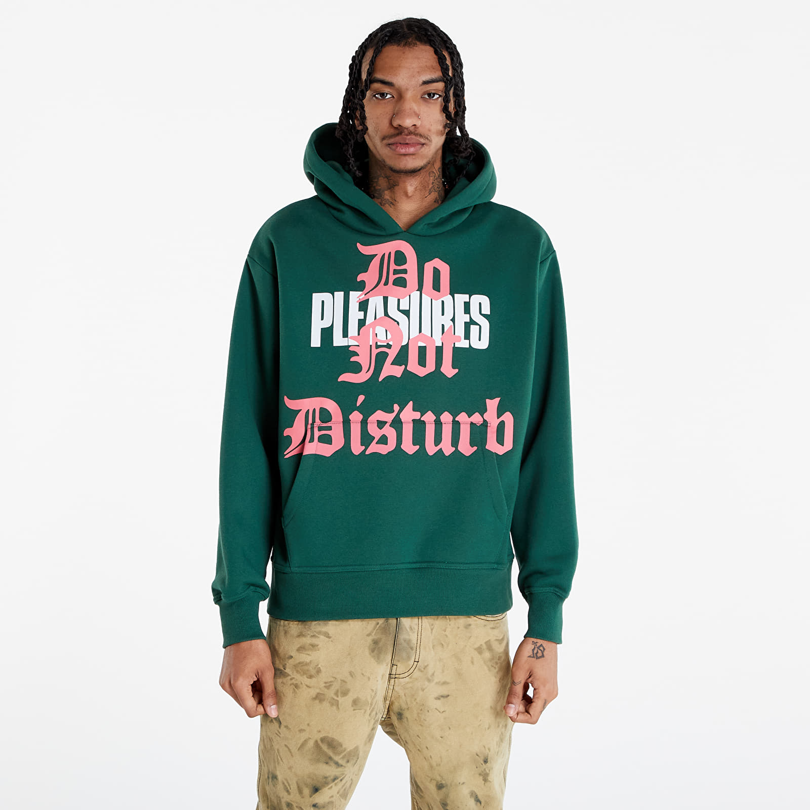 Hoodies and sweatshirts PLEASURES Do Not Disturb Hoodie Green