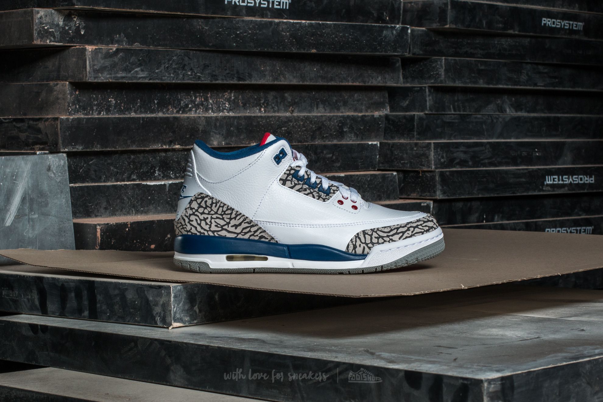 Zapatos Air Jordan 3 Retro OG (BG) White/ Fire Red-True Blue