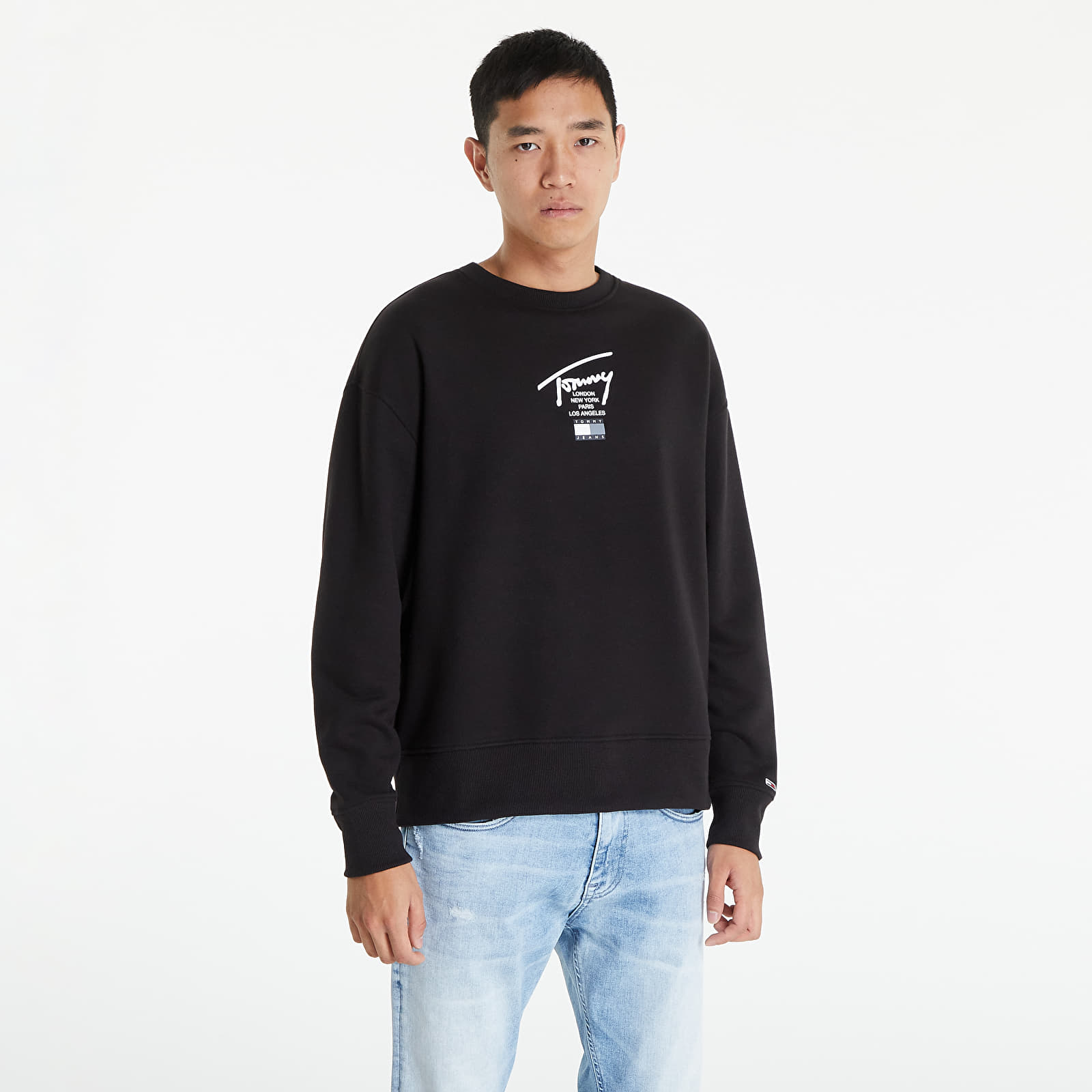 Džemperiai su gobtuvais ir džemperiai Tommy Jeans Modern Essential Sig Crew Black