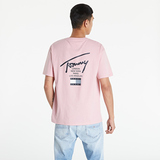 T-shirts Tommy Jeans Footshop Essentials Modern Sig Pink Broadway | Tee