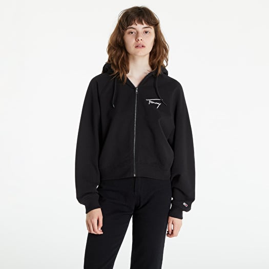 Hoodies and sweatshirts Tommy Jeans Boxy Signature Zip Hoodie Black Footshop