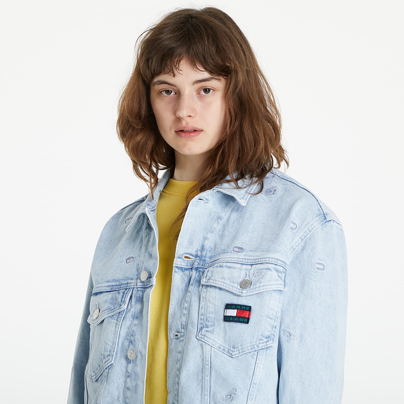 Jackets Tommy Jeans Oversized Crop Tracker Jacket Denim Color