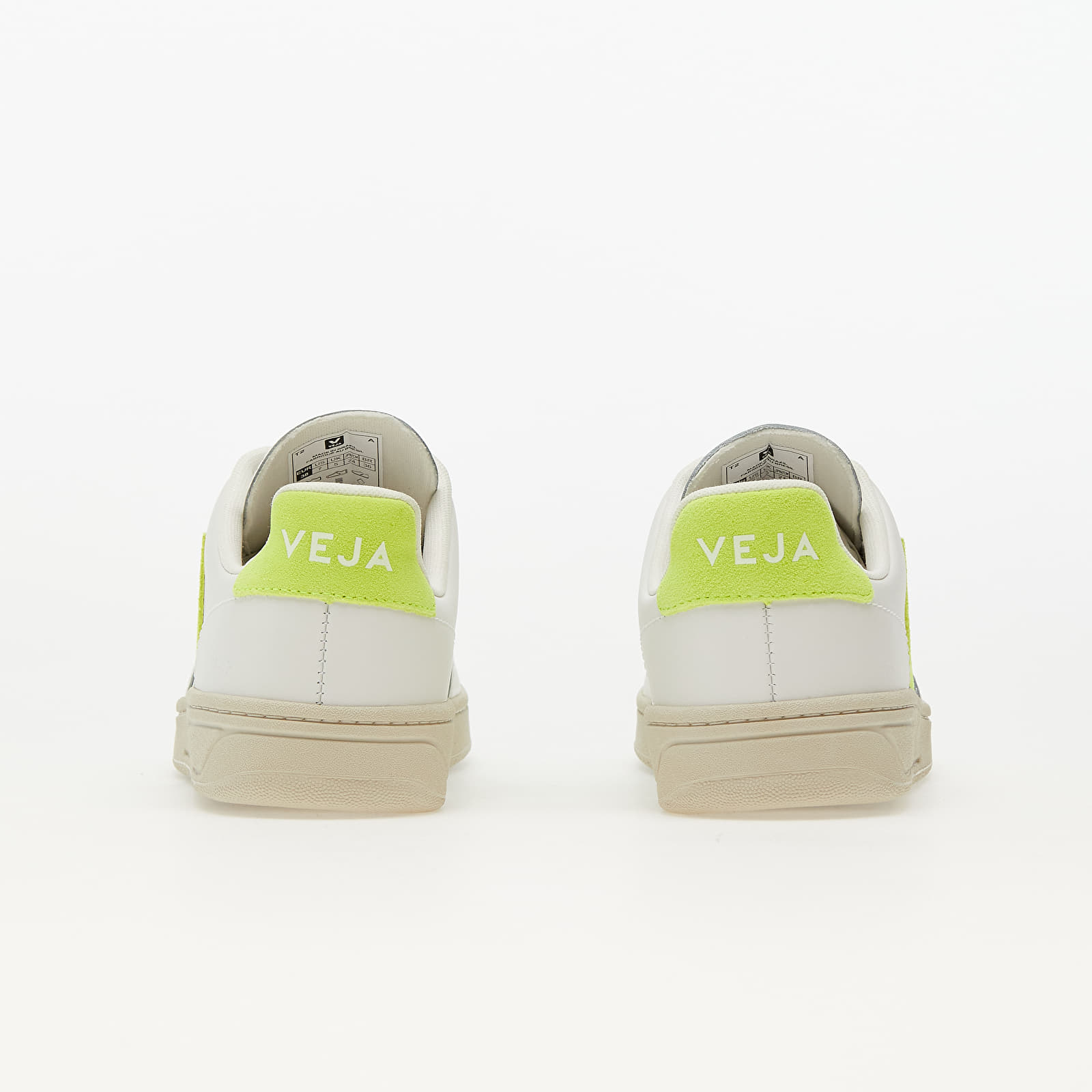 Chaussures et baskets femme Veja W V 12 Leather Extra White Jaune Fluo Footshop