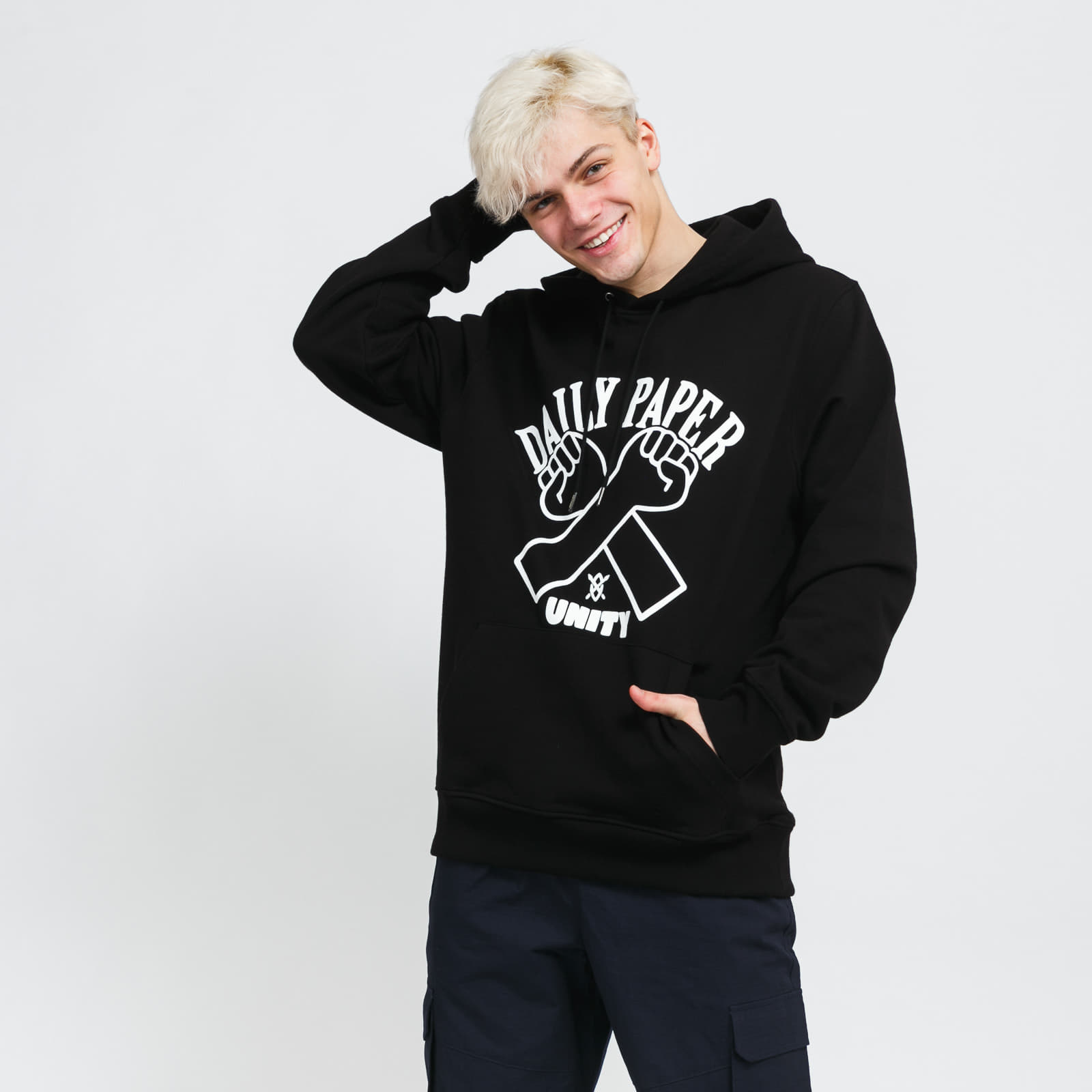 Mikiny Daily Paper Milo Hoodie Black