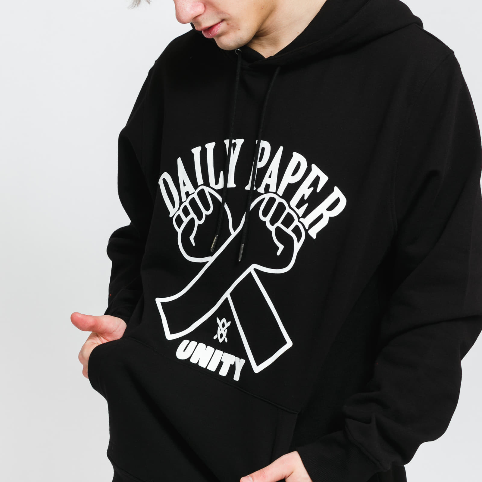 Mikiny Daily Paper Milo Hoodie Black