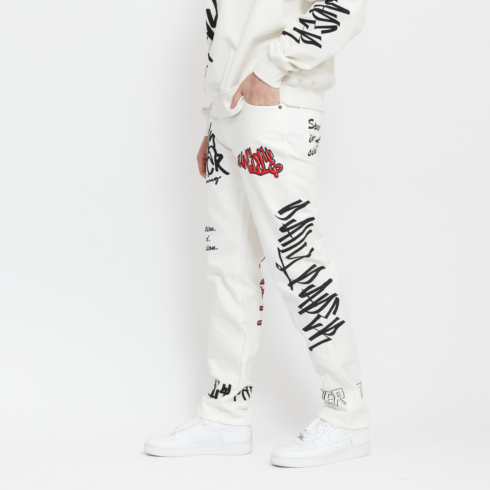 Kelnės Daily Paper Moussa Pants Off White