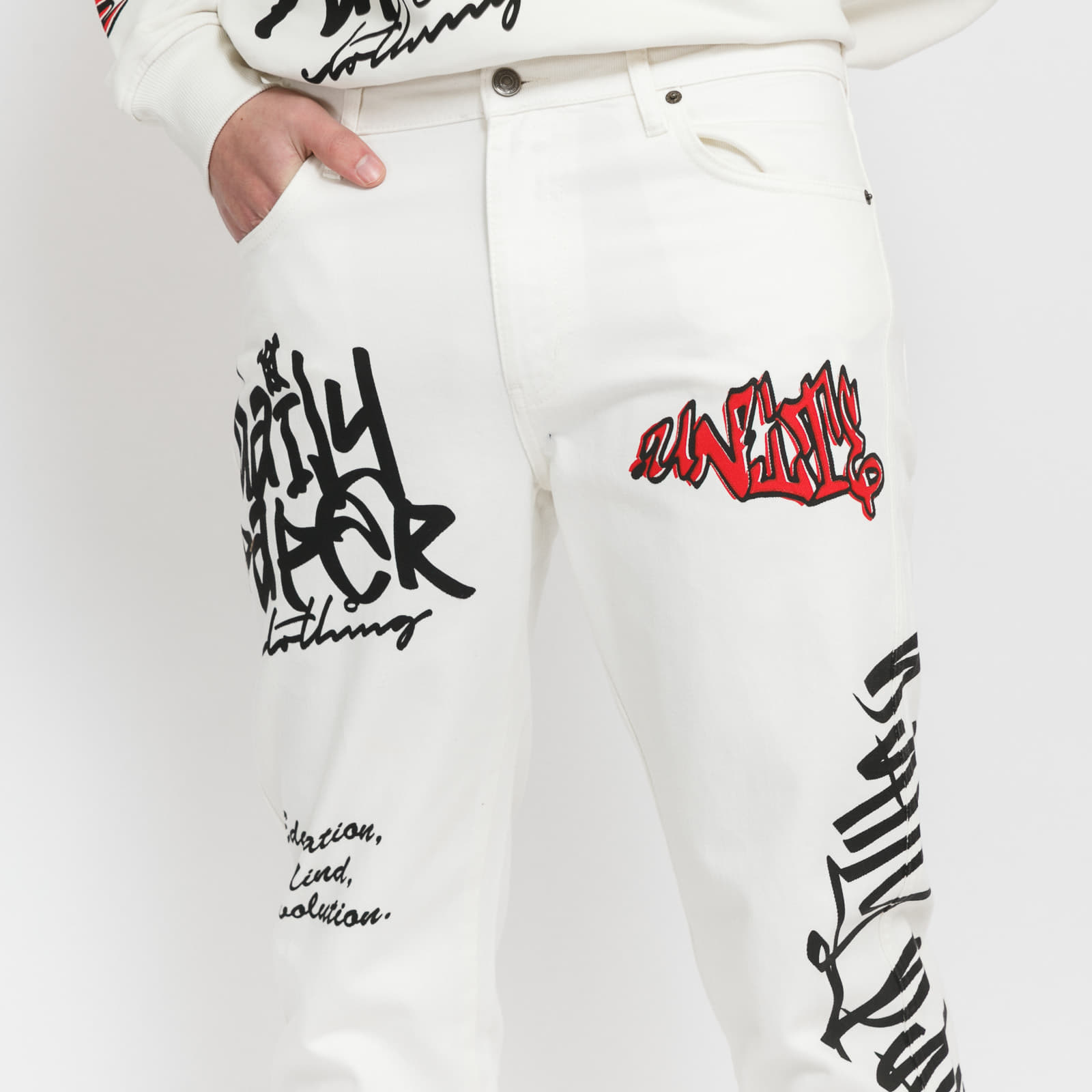 Kelnės Daily Paper Moussa Pants Off White