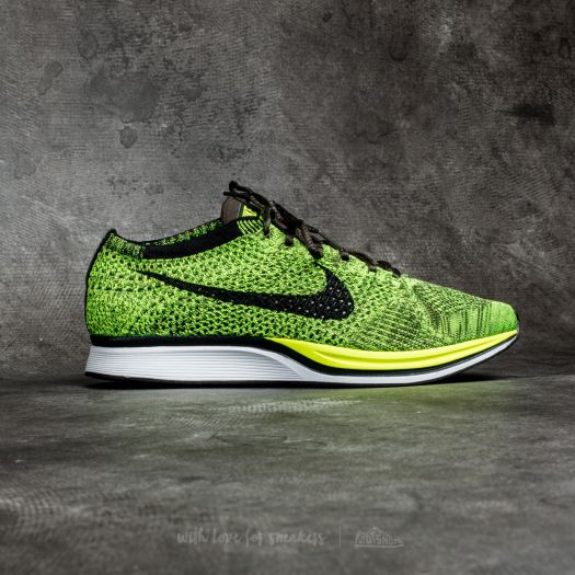 Nike flyknit racer volt green outlet and black