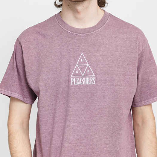 T shirts HUF X Pleasures Dyed Tee Purple Footshop