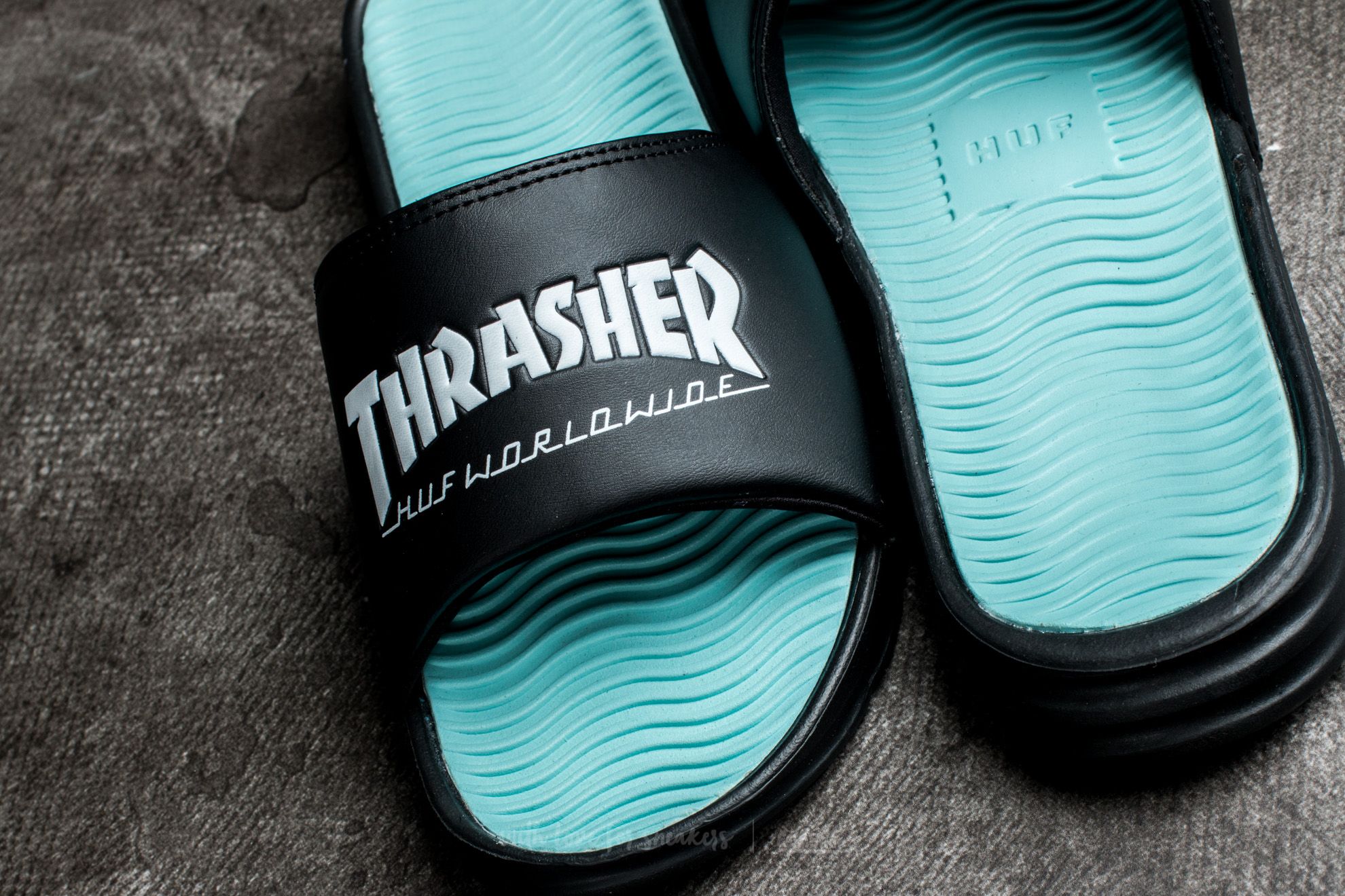 Men's shoes HUF x Thrasher Slide Black/ Mint