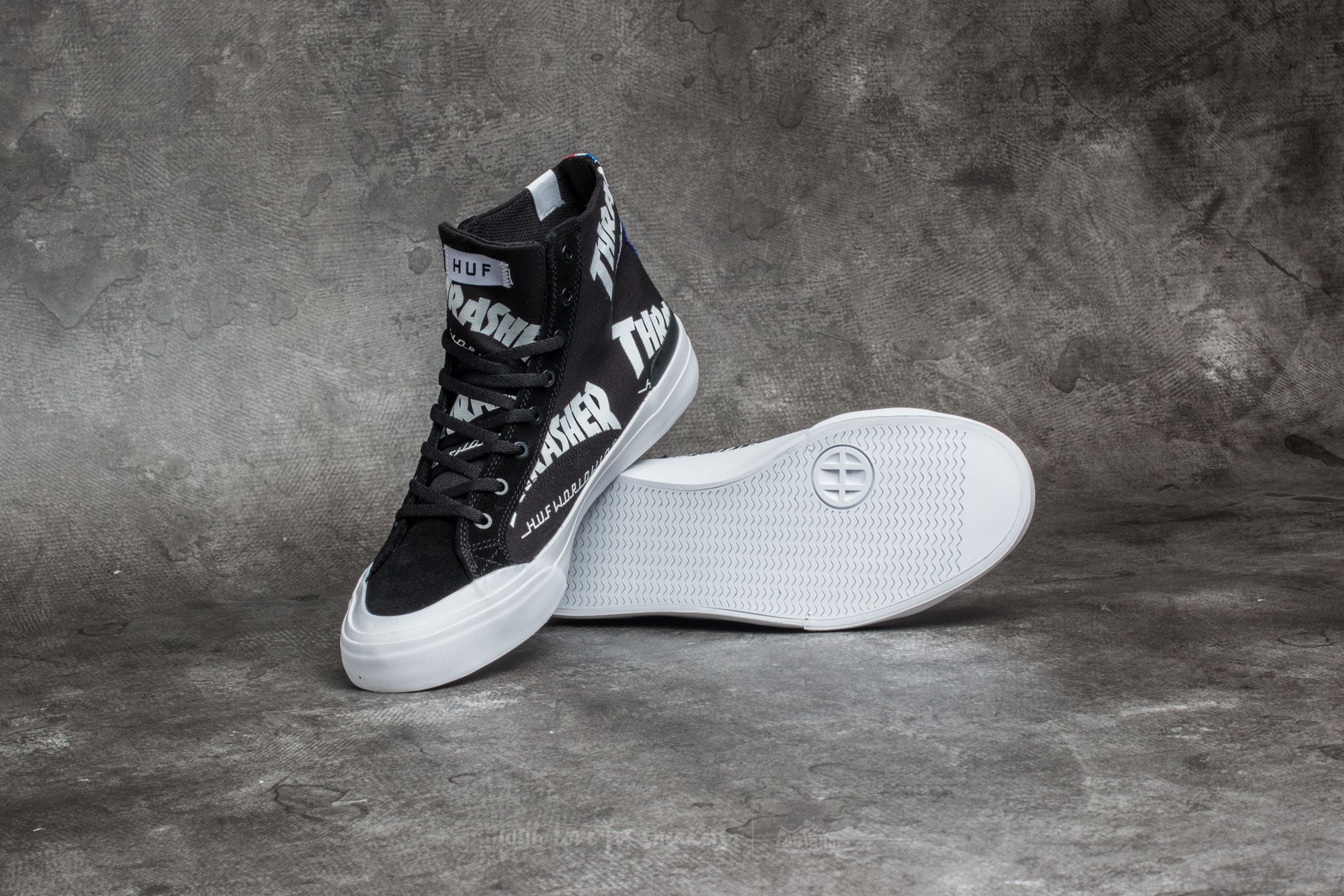 Men s shoes HUF x Thrasher Classic Hi Black Black Footshop