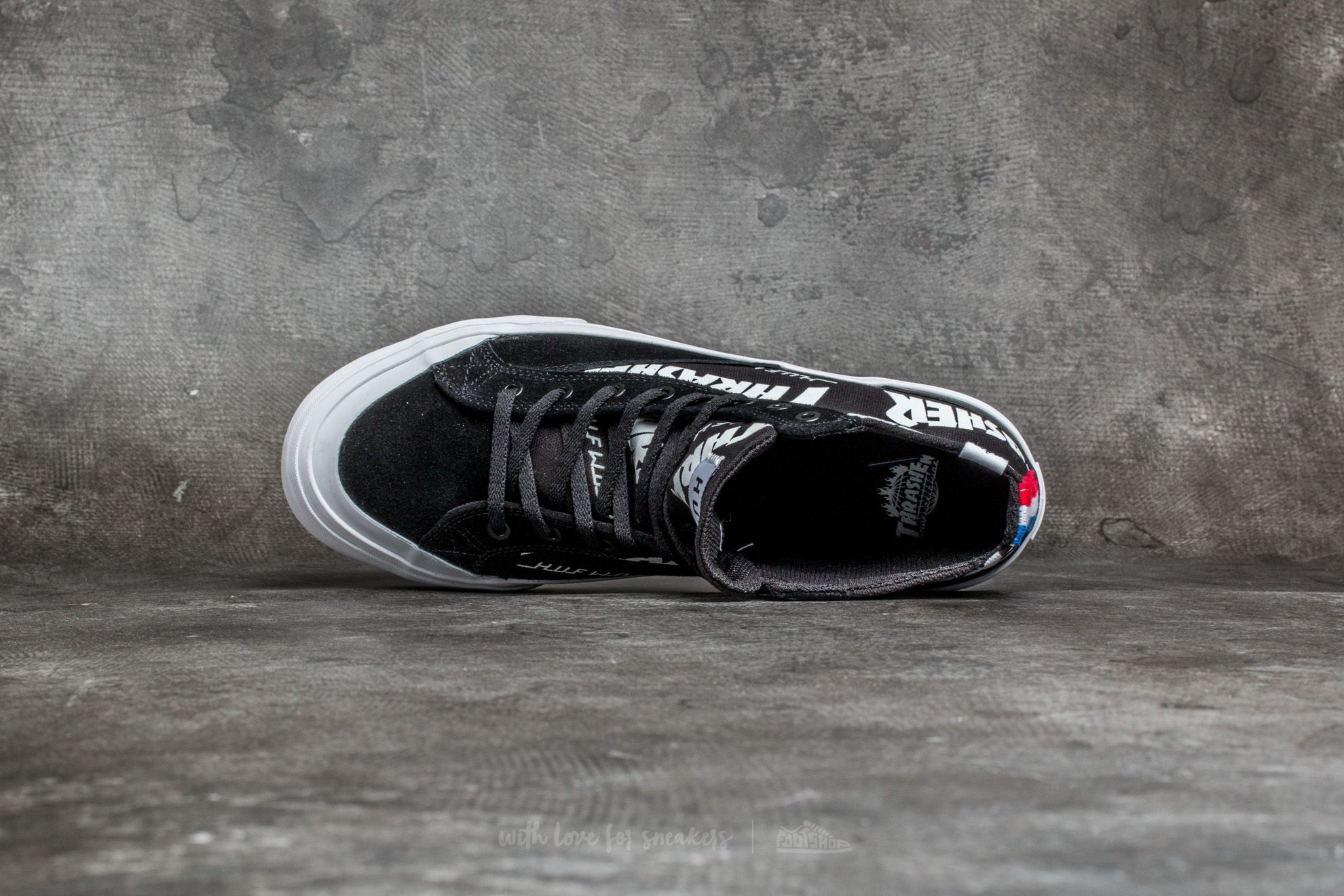 Pánske tenisky a topánky HUF x Thrasher Classic Hi Black-Black