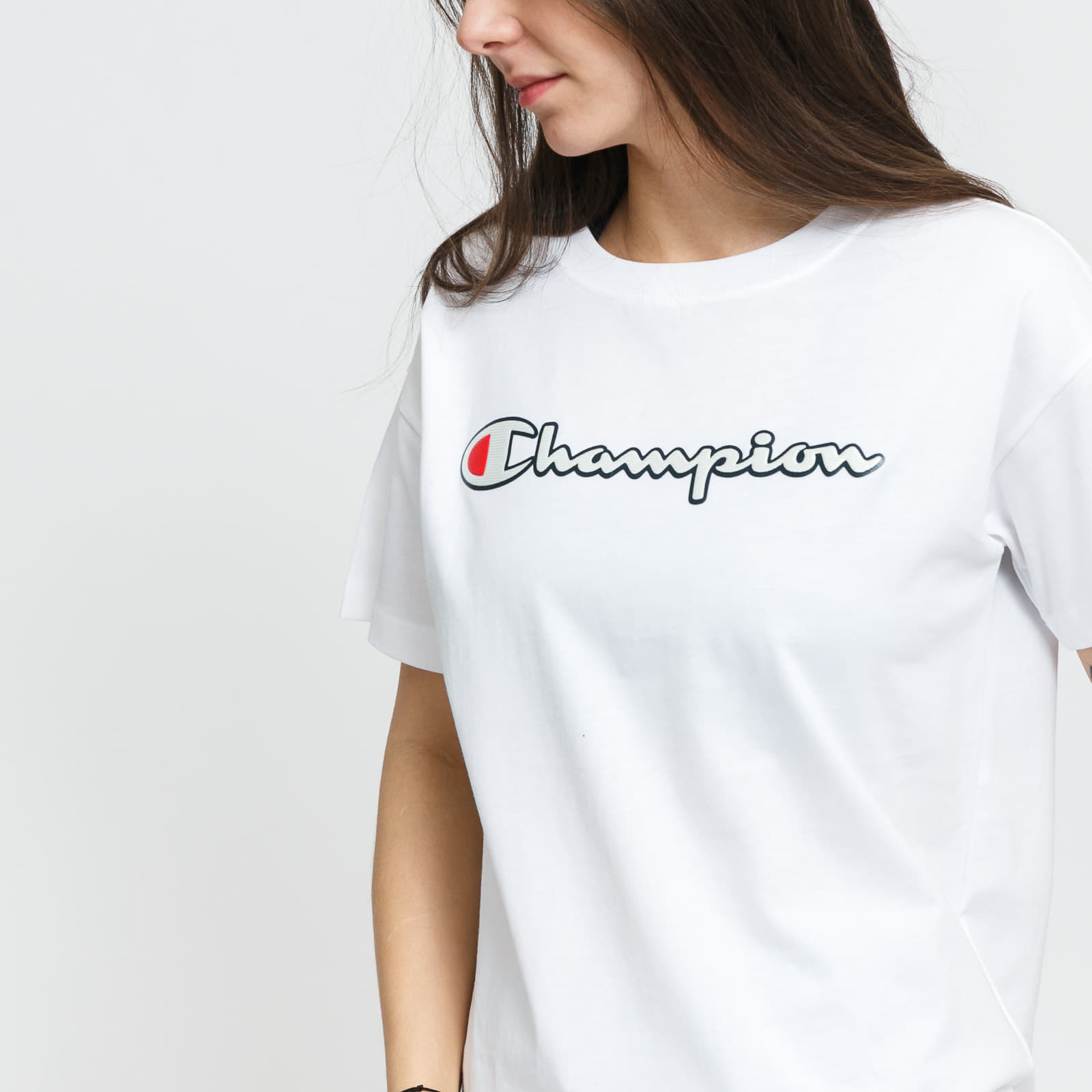 Champion script tee online white