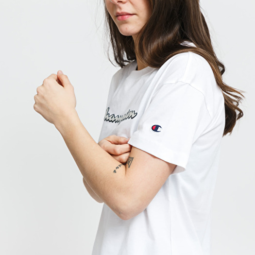 T-shirts Champion Vintage Script Logo Crew Neck T-Shirt White