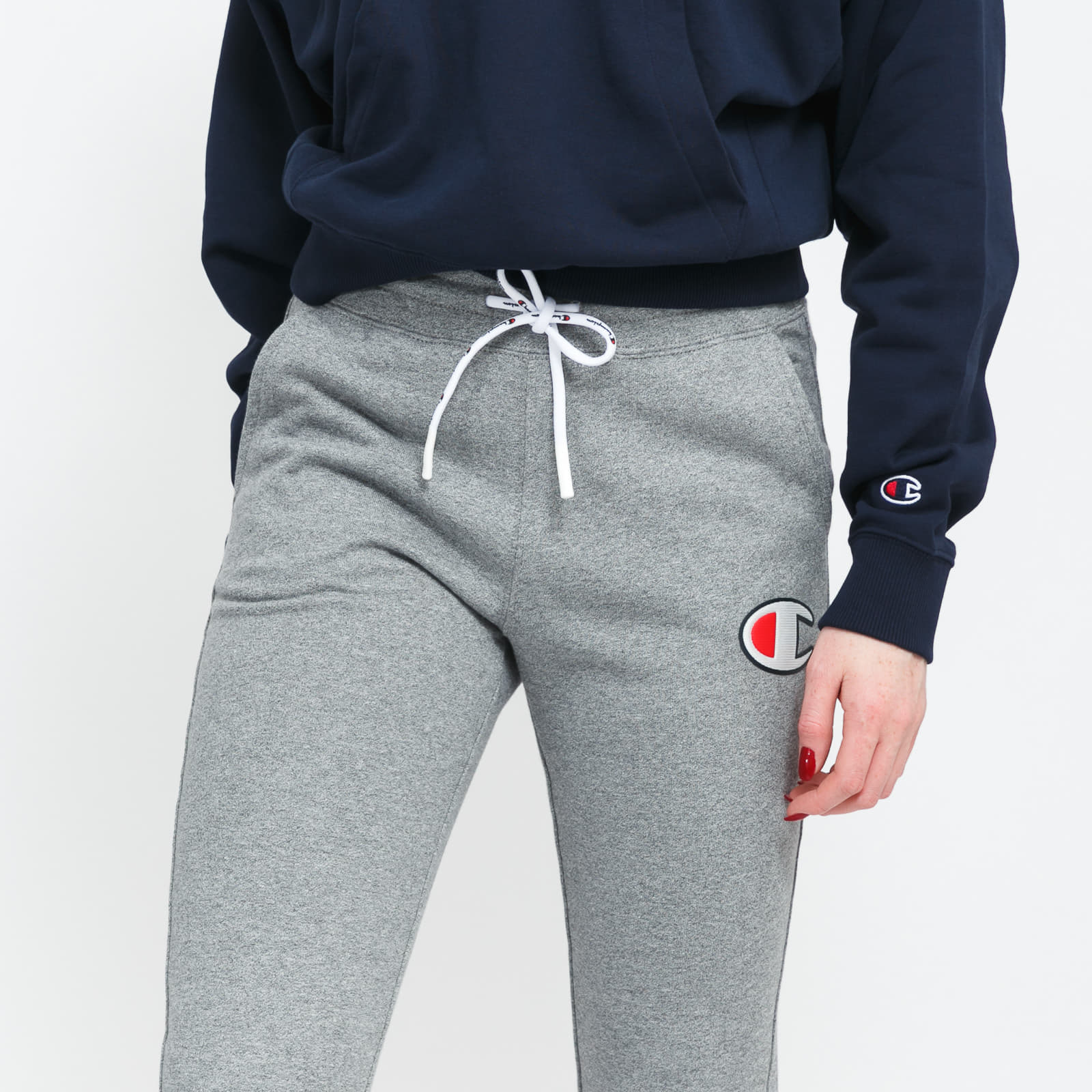 Pants and jeans Champion C Logo Ribbed Cuffed Joggers Melange Gray