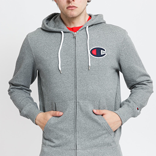 Sweatshirt Champion Satin C Logo Hooded Full Zip Sweatshirt