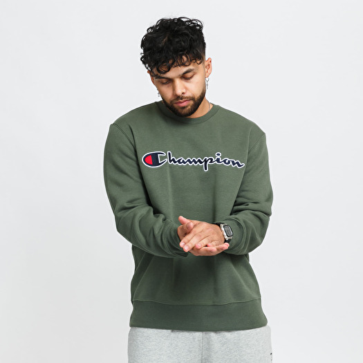 Green champion shop crewneck sweatshirt