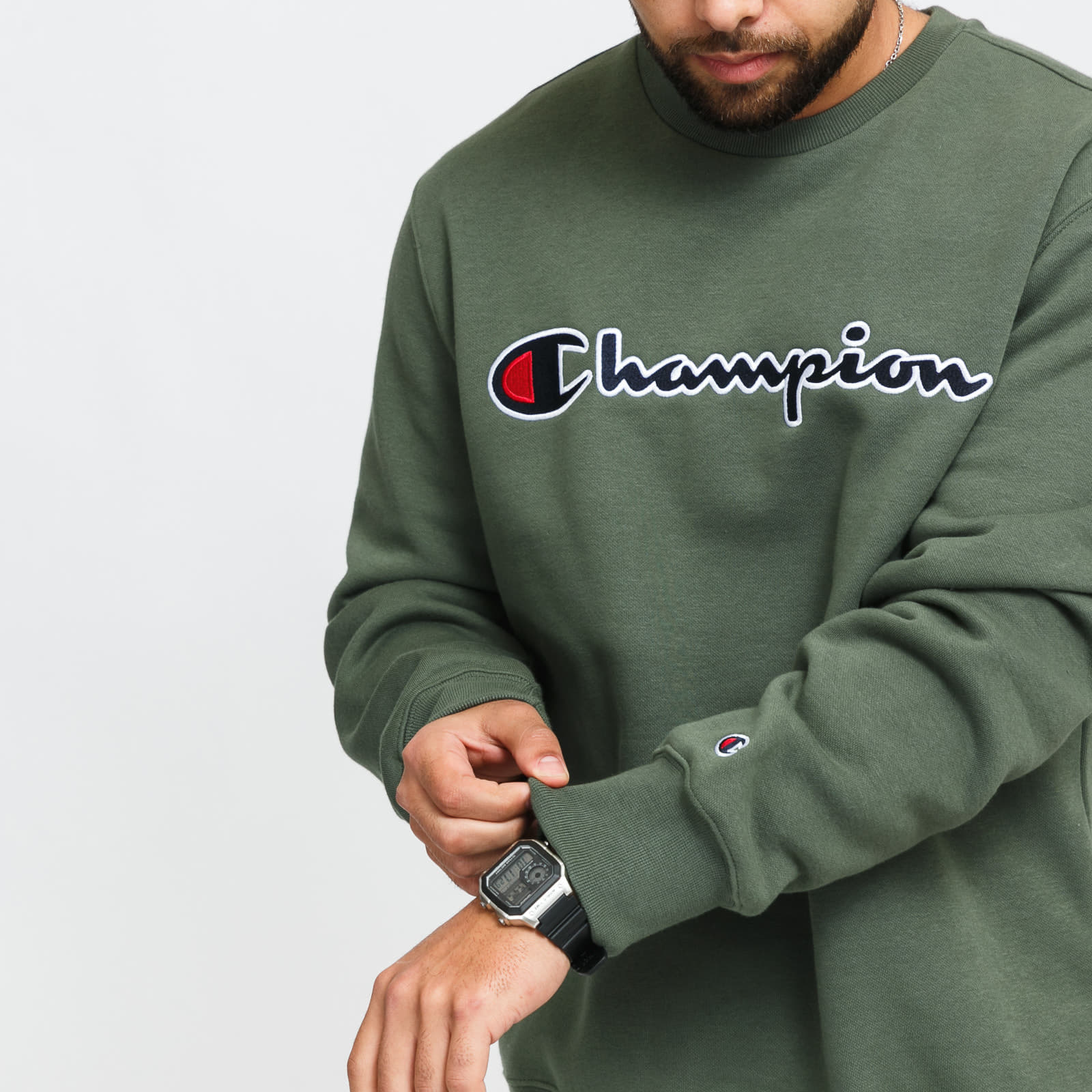 Dark green champion crewneck store