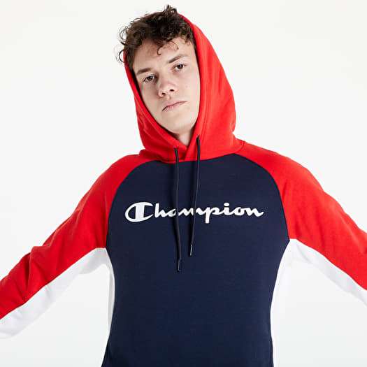 Red champion hooded on sale sweatshirt