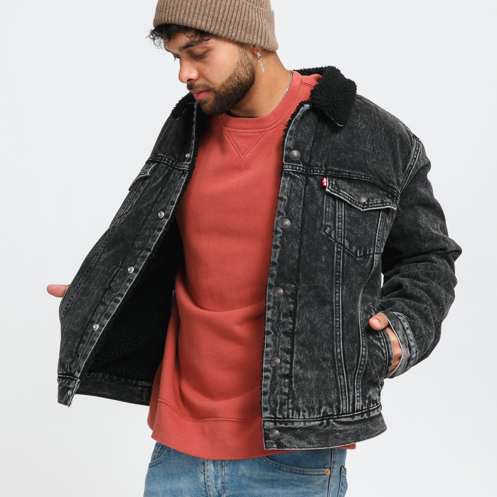 Giacche Levi's® Type 3 Sherpa Trucker Jacket Black