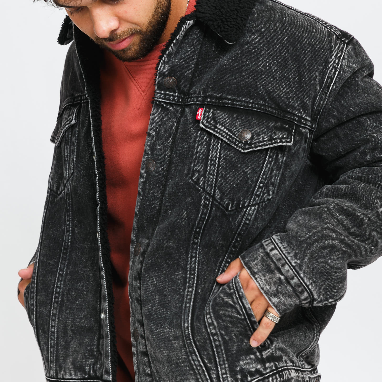 Levis type 3 sherpa black cheap