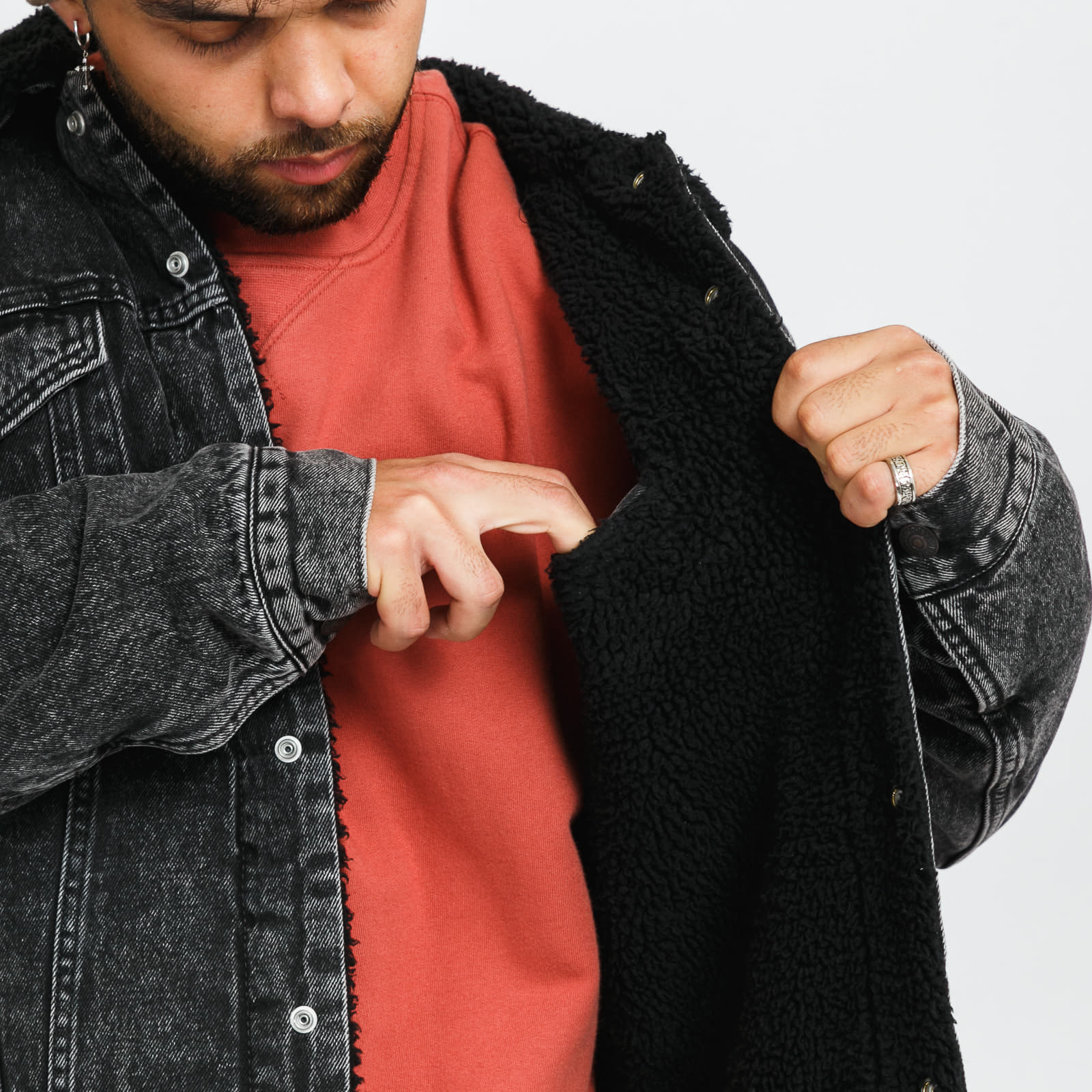 Giacche Levi's® Type 3 Sherpa Trucker Jacket Black