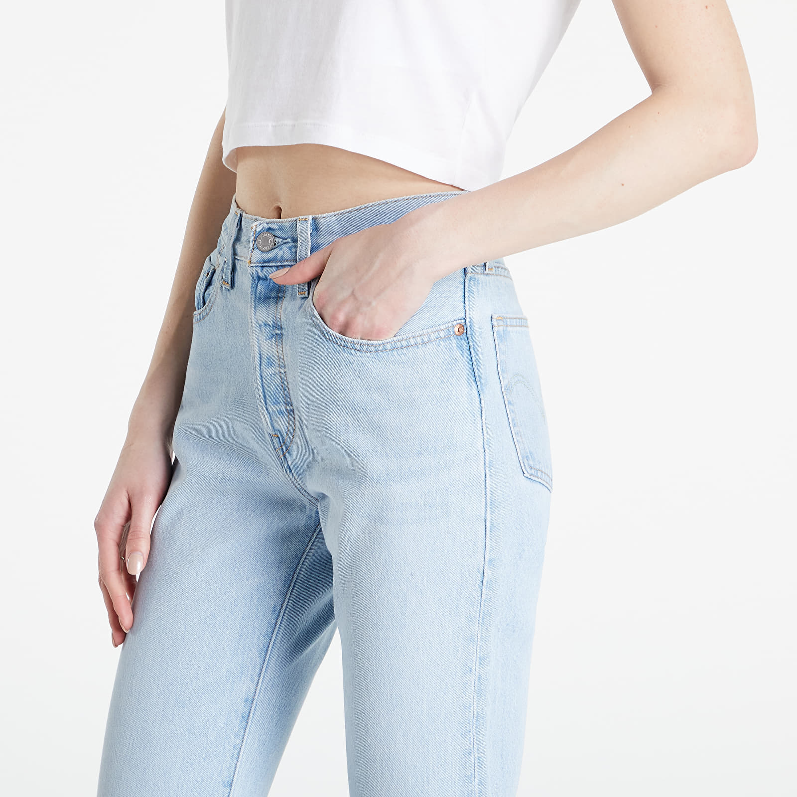 Nadrágok Levi's® 501 Original Cropped Light Blue