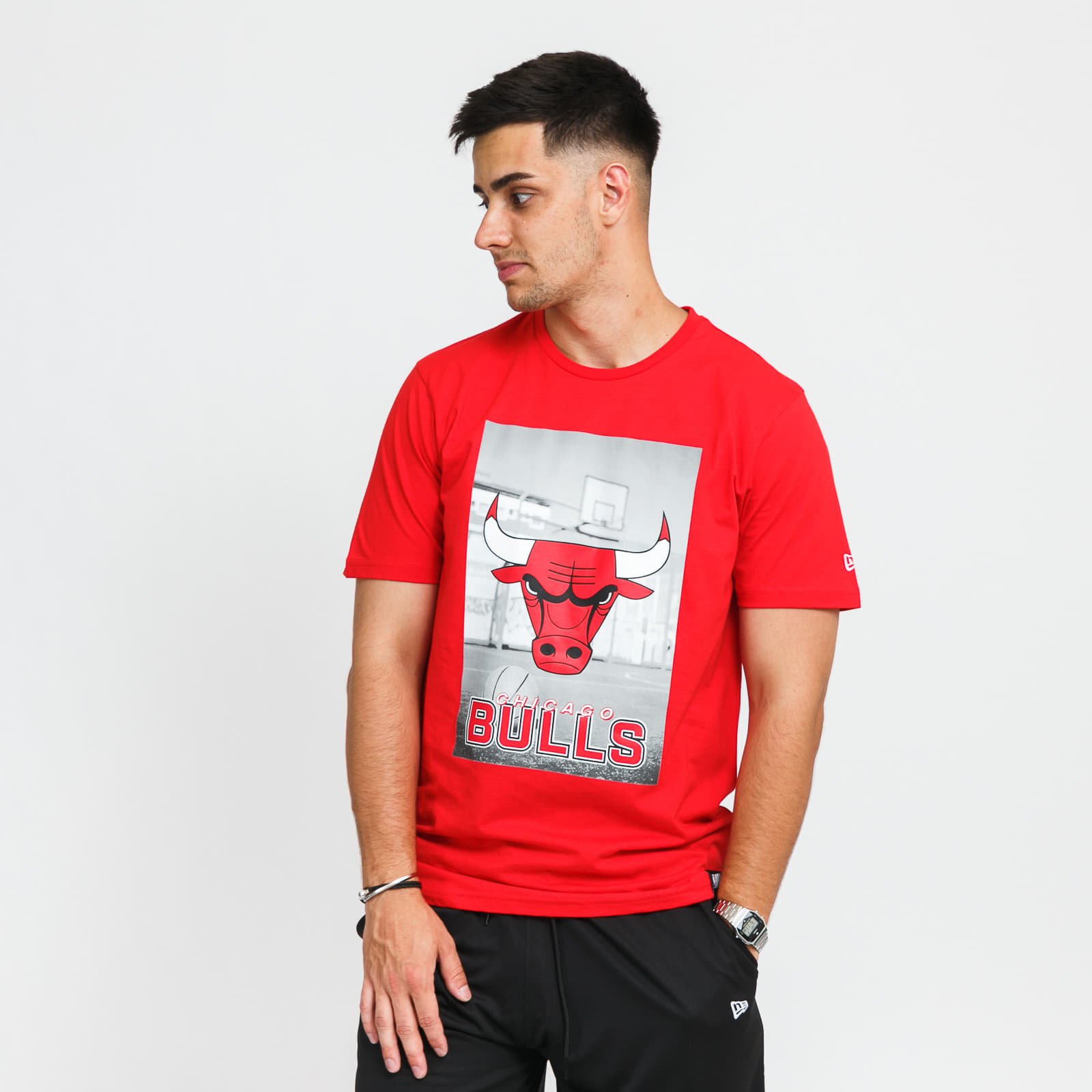 Тениски New Era NBA Photographic Tee Bulls Red