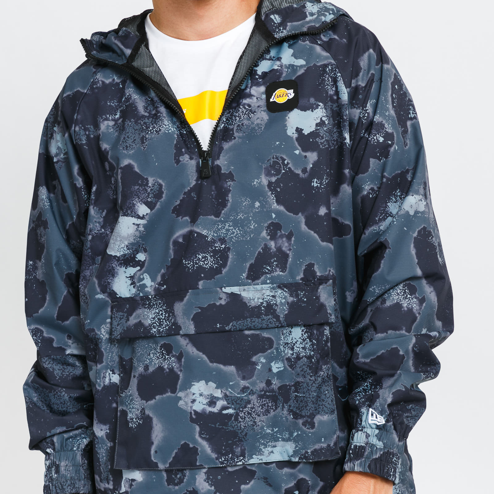 Coach Jackets New Era NBA Outdoor Utility AOP Windbreaker LA Lakers Dark Gray/ Black